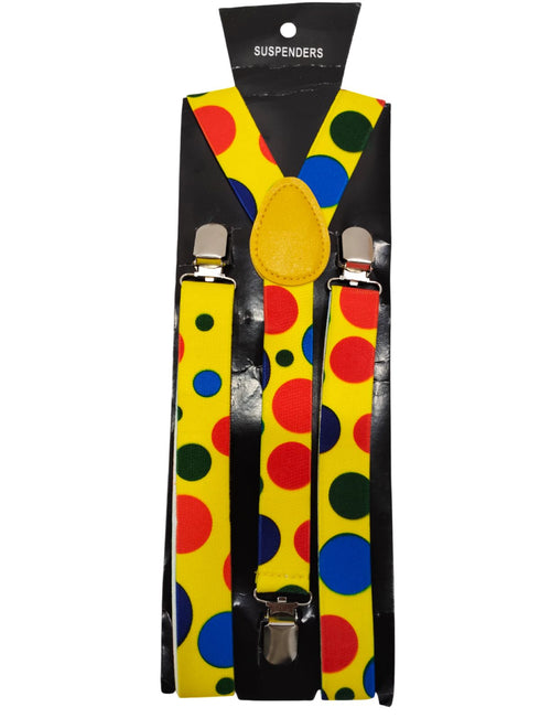 BookMyCostume Adjustable Elastic Y-Back Style Unisex Suspender in Joker Look for Adults – Fancy Dress Costume Accessory with Strong Metal Clips